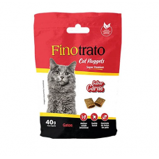 Petisco Finotrato Cat Nuggets Super Premium Controle de Bolas de Pelo Carne 40g