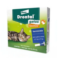 Vermífugo Drontal Spot On Gatos 2,5kg a 5kg 1 bisnaga