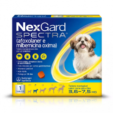 Combo NexGard Spectra Anti Pulgas e Carrapatos Cães de 3,6kg a 7,5 kg com 3 Tablets