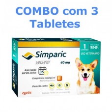 Simparic 40mg 10,1Kg a 20Kg Combo 3 Tabletes